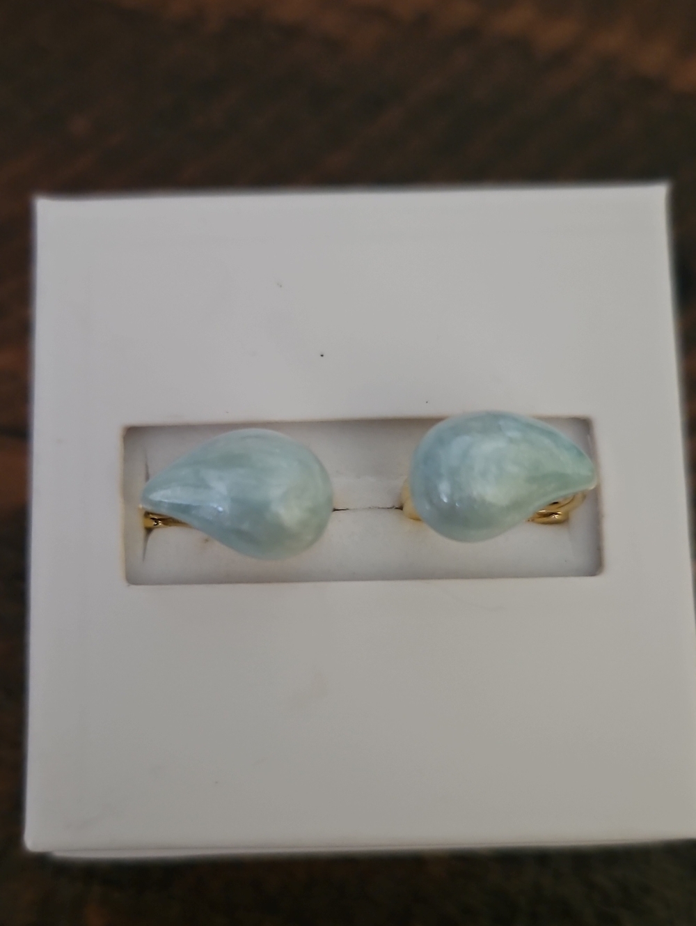 Light blue Teardrop Huggie Earrings
